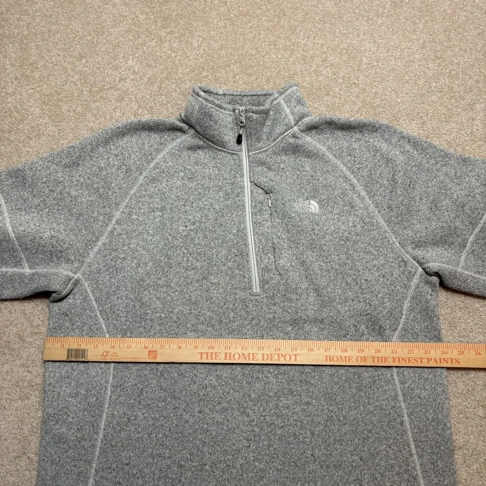 The North Face Fleece Pullover Mens XL Gray 1/4 Zip Mock Neck Hiking Outdoor